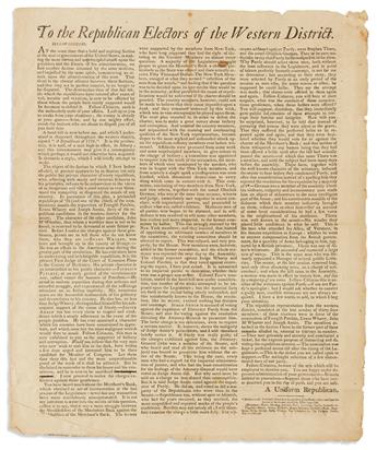 (NEW YORK.) Pair of broadsides from western New York political contests.